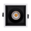 GloboStar® PLUTO-B 60276 Χωνευτό LED Spot Downlight TrimLess Μ10.4xΠ10.4cm 15W 1950lm 38° AC 220-240V IP20 Μ10.4 x Π10.4 x Υ6.5cm - Τετράγωνο - Λευκό με Μαύρο Κάτοπτρο & Anti-Glare HoneyComb - Φυσικό Λευκό 4500K - Bridgelux COB - 5 Years Warranty