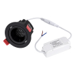 GloboStar® LEO-R 60286 Χωνευτό LED Spot Downlight TrimLess Φ8.5cm 10W 1300lm 38° AC 220-240V IP20 Φ8.5 x Υ6.6cm - Στρόγγυλο - Κινούμενο - Μαύρο & Anti-Glare HoneyComb - Φυσικό Λευκό 4500K - Bridgelux COB - 5 Years Warranty