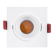 GloboStar® LEO-SQ 60290 Χωνευτό LED Spot Downlight TrimLess Μ8.5xΠ8.5cm 10W 1300lm 38° AC 220-240V IP20 Μ8.5 x Π8.5 x Υ6.6cm - Τετράγωνο - Κινούμενο - Λευκό & Anti-Glare HoneyComb - Φυσικό Λευκό 4500K - Bridgelux COB - 5 Years Warranty