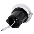 GloboStar® VIRGO-M 60307 Χωνευτό LED Spot Downlight TrimLess Φ11cm 12W 1500lm 36° AC 220-240V IP20 Φ11cm x Υ11.5cm - Στρόγγυλο - Λευκό με Μαύρο Κάτοπτρο - Θερμό Λευκό 2700K - Bridgelux COB - 5 Years Warranty