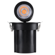 GloboStar® VIRGO-M 60309 Χωνευτό LED Spot Downlight TrimLess Φ11cm 12W 1500lm 36° AC 220-240V IP20 Φ11cm x Υ11.5cm - Στρόγγυλο - Μαύρο - Θερμό Λευκό 2700K - Bridgelux COB - 5 Years Warranty