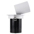 GloboStar® VIRGO-B 60311 Χωνευτό LED Spot Downlight TrimLess Φ13.5cm 20W 2500lm 36° AC 220-240V IP20 Φ13.5cm x Υ14cm - Στρόγγυλο - Λευκό με Μαύρο Κάτοπτρο - Θερμό Λευκό 2700K - Bridgelux COB - 5 Years Warranty