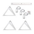 GloboStar® TRIANGLE 00622 Μοντέρνο Κρεμαστό Φωτιστικό Οροφής Τρίφωτο 3 x E27 Λευκό Μεταλλικό Πλέγμα Μ70 x Π22 x Y130cm
