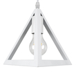 GloboStar® TRIANGLE 00622 Μοντέρνο Κρεμαστό Φωτιστικό Οροφής Τρίφωτο 3 x E27 Λευκό Μεταλλικό Πλέγμα Μ70 x Π22 x Y130cm