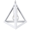 GloboStar® TRIANGLE 00622 Μοντέρνο Κρεμαστό Φωτιστικό Οροφής Τρίφωτο 3 x E27 Λευκό Μεταλλικό Πλέγμα Μ70 x Π22 x Y130cm