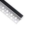 GloboStar® PLASTERBOARD-PROFILE 70835-3M Προφίλ Αλουμινίου - Βάση & Ψύκτρα Ταινίας LED με Μαύρο Φιμέ Κάλυμμα - Χωνευτή Τερματική Χρήση σε Τελείωμα Γυψοσανίδας ή σε Πλακάκι - Trimless - Πατητό Κάλυμμα - Ασημί - 3 Μέτρα - Πακέτο 5 Τεμαχίων - Μ300 x Π3.1 x Υ1.3cm
