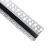 GloboStar® PLASTERBOARD-PROFILE 70837-3M Προφίλ Αλουμινίου - Βάση & Ψύκτρα Ταινίας LED με Μαύρο Φιμέ Κάλυμμα - Χωνευτή Γωνιακή Χρήση σε Εσωτερική Γωνία Γυψοσανίδας - Trimless - Πατητό Κάλυμμα - Ασημί - 3 Μέτρα - Πακέτο 5 Τεμαχίων - Μ300 x Π3.1 x Υ1.3cm