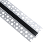 GloboStar® PLASTERBOARD-PROFILE 70839-1M Προφίλ Αλουμινίου - Βάση & Ψύκτρα Ταινίας LED με Μαύρο Φιμέ Κάλυμμα - Χωνευτή Χρήση σε Γυψοσανίδα - Trimless - Πατητό Κάλυμμα - Ασημί - 1 Μέτρο - Μ100 x Π5.6 x Υ1.5cm