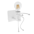 GloboStar® FIGURE 10001389 Μοντέρνο Παιδικό Φωτιστικό Τοίχου Απλίκα Μονόφωτο Λευκό Μεταλλικό Φιγούρα Μ12 x Π19 x Υ17cm
