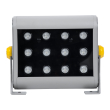 GloboStar® FLOOD-HENA 90641 Προβολέας Wall Washer για Φωτισμό Κτιρίων LED 24W 2400lm 30° DC 24V Αδιάβροχο IP65 Μ22.5 x Π6 x Υ16.5cm Πολύχρωμο RGB DMX512 - Ασημί - 3 Years Warranty