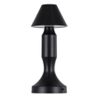 GloboStar® LUNNA 76477 Μοντέρνο Επιτραπέζιο Φωτιστικό Πορτατίφ LED 1.5W 105lm 120° DC 5V Επαναφορτιζόμενο με Μπαταρία Li-ion 1800mAh - Διακόπτη Αφής με 3 Εναλλαγές Φωτισμού CCT Θερμό - Φυσικό - Ψυχρό 1500K - 4500K - 6000K Dimmable - D9 x 23cm - Μαύρο