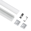 GloboStar® SURFACE-PROFILE 70868-1M Προφίλ Αλουμινίου - Βάση & Ψύκτρα Ταινίας LED με Λευκό Γαλακτερό Κάλυμμα - Επιφανειακή Χρήση - Πατητό Κάλυμμα - Λευκό - 1 Μέτρο - Μ100 x Π2.3 x Υ2cm