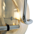 GloboStar® GLASSO 60927 Μοντέρνο Κρεμαστό Φωτιστικό Οροφής Μονόφωτο 1 x E27 Φιμέ Καθρεπτιζέ Χρυσό Μελί Γυάλινη Μπάλα με Μεταλλικό Επιχρωμιωμένο Σώμα Φ27 x Υ52cm