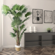 GloboStar® Artificial Garden PALAWAN 20203 Διακοσμητικό Πλεκτό Καλάθι - Κασπώ Γλάστρα - Flower Pot  Μπεζ με Λευκό Π25cm x Υ25cm