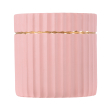 GloboStar® Artificial Garden RETHYMNO 20456 Πήλινο Κεραμικό Κασπώ Γλάστρα - Flower Pot Ροζ με Χρυσό Φ17cm x Υ17cm