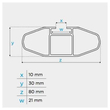 ΜΠΑΡΕΣ ΟΡΟΦΗΣ ΑΛΟΥΜΙΝΙΟΥ BLADE M SILVER 118cm ΜΕ ΑΚΡΑ ALFA HIGH ΓΙΑ FLUSH / STANDARD RAILS MENABO - 2 ΤΕΜ.