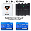 ΦΩΤΟΒΟΛΤΑΙΚΟ ΣΥΣΤΗΜΑ 24V 3500W VEVOR ΥΒΡΙΔΙΚΟ V-TAC ΜΕ ΜΠΑΤΑΡΙΕΣ ΛΙΘΙΟΥ