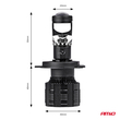 ΛΑΜΠΕΣ H4 PL-LENS SERIES 9>36V 60W 5.000K 3.800lm LED 2x4575 SMD CAN-BUS ΜΕ ΠΡΟΤΖΕΚΤΟΡΑ AMIO - 1 Τεμ.