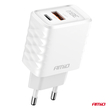 ΦΟΡΤΙΣΤΗΣ ΜΕ ΟΙΚΙΑΚΗ ΠΡΙΖΑ ΜΕ 2 ΘΥΡΕΣ USB-A+USB-C 38W 100-240V ΛΕΥΚΟ AMIO - 1 Τεμ.