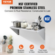 Ράφι VEVOR 14&quot; x 36&quot; από ανοξείδωτο χάλυβα, επιτοίχια πλωτά ράφια με βραχίονες, εμπορικά ράφια χωρητικότητας 300 lbs, ράφι αποθήκευσης βαρέως τύπου για εστιατόριο, κουζίνα, μπαρ, σπίτι και ξενοδοχείο