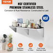 VEVOR 14&quot; x 60&quot; ράφι από ανοξείδωτο χάλυβα, επιτοίχια πλωτά ράφια με βραχίονες, εμπορικά ράφια χωρητικότητας 400 lbs, ράφι αποθήκευσης βαρέως τύπου για εστιατόριο, κουζίνα, μπαρ, σπίτι και ξενοδοχείο