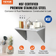 Ράφι VEVOR 18&quot; x 24&quot; από ανοξείδωτο χάλυβα, επιτοίχια πλωτά ράφια με βραχίονες, εμπορικά ράφια χωρητικότητας 300 lbs, ράφι αποθήκευσης βαρέως τύπου για εστιατόριο, κουζίνα, μπαρ, σπίτι και ξενοδοχείο
