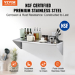 Ράφι VEVOR 18&quot; x 48&quot; από ανοξείδωτο χάλυβα, επιτοίχια πλωτά ράφια με βραχίονες, εμπορικά ράφια χωρητικότητας 400 lbs, ράφι αποθήκευσης βαρέως τύπου για εστιατόριο, κουζίνα, μπαρ, σπίτι και ξενοδοχείο