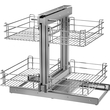 VEVOR Pull Out Blind Corner ντουλάπι, 15,7 ιντσών Ανοιγόμενο από Chrome Soft Close Blind Corner Τέσσερις ράφι, Ανθρακούχο ατσάλι τυφλό γωνιακό ντουλάπι για ελάχιστο μέγεθος ντουλαπιού 31,5\&#039;\&#039;Wx20,5\&#039;\&#039;Dx25,6\&#039;\&#039;H