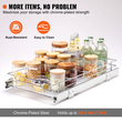 VEVOR 11&quot; Π x 21&quot; D Pull Out Organizer ντουλαπιών, Ράφια βαρέως τύπου Slide Out, Συρτάρια από επιχρωμιωμένο ατσάλι, Συρόμενο συρτάρι αποθήκευσης για το σπίτι, εσωτερικό ντουλάπι κουζίνας, μπάνιο, κάτω από νεροχύτη