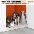 VEVOR 17&quot; Π x 21&quot; D Pull Out Organizer ντουλαπιών, Ράφια βαρέως τύπου Slide Out, Συρτάρια από επιχρωμιωμένο ατσάλι, Συρόμενο συρτάρι αποθήκευσης για το σπίτι, εσωτερικό ντουλάπι κουζίνας, μπάνιο, κάτω από νεροχύτη