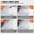 VEVOR 2 Tier 16&quot; W x 21&quot; D Pull Out Organizer Ντουλάπας, Ράφια βαρέως τύπου Slide Out, Συρτάρια από επιχρωμιωμένο ατσάλι, Συρτάρια αποθήκευσης συρταριών για εσωτερικό ντουλάπι κουζίνας, μπάνιο, κάτω από νεροχύτη