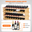 VEVOR 72 Bottle Upgrade Modular Rack Wine Rack Bamboo Wood Display Ράφι 8 επιπέδων