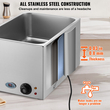 VEVOR Commercial Electric Food Warner Countertop Buffet 18L 1200W Bain Marie
