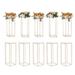 VEVOR 10PCS 31,5 ιντσών/80 εκ. Σταντ για λουλούδια γάμου, με ακρυλικό laminate, μεταλλικό βάζο με στήλη γεωμετρικά κεντρικά στάντ, χρυσό ορθογώνιο φλοράλ ράφι για δεξίωση εκδηλώσεων, διακόσμηση πάρτι