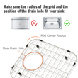 VEVOR Sink Protector Grid 2PCS, 13,3&quot;x11,6&quot; ανοξείδωτες σχάρες νεροχύτη, πίσω σχάρες νεροχύτη αποστράγγισης με γωνιακή ακτίνα R50, μεγάλα πλέγματα κάτω νεροχύτη, αξεσουάρ νεροχύτη γενικής χρήσης για νιπτήρα κουζίνας