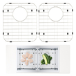 VEVOR Sink Protector Grid 2PCS, 13,3&quot;x11,6&quot; ανοξείδωτες σχάρες νεροχύτη, πίσω σχάρες νεροχύτη αποστράγγισης με γωνιακή ακτίνα R50, μεγάλα πλέγματα κάτω νεροχύτη, αξεσουάρ νεροχύτη γενικής χρήσης για νιπτήρα κουζίνας