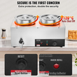 VEVOR Commercial Soup Warmer Soup Station with 2*7,4 Qt Pot Soup Kettle Warmer