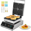 VEVOR 4PCS Commercial Waffle Maker Στρογγυλό μηχάνημα σίδερου βάφλας 1750W Αντικολλητικό