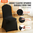 VEVOR 30PCS Μαύρα Stretch Spandex Πτυσσόμενα καλύμματα καρέκλας, Universal εφαρμοστό κάλυμμα καρέκλας, Αφαιρούμενα πλενόμενα προστατευτικά καλύμματα, για γάμους, γιορτές, συμπόσιο, πάρτι, γιορτή, δείπνο