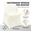 VEVOR 50PCS Ivory White Stretch Spandex Πτυσσόμενα καλύμματα καρέκλας, Universal Εφαρμοσμένο κάλυμμα καρέκλας, Αφαιρούμενα πλενόμενα προστατευτικά καλύμματα, για γάμο, διακοπές, συμπόσιο, πάρτι, γιορτή, δείπνο