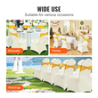 VEVOR 50PCS Ivory White, Stretch Spandex Πτυσσόμενα καλύμματα καρέκλας, Universal Εφαρμοσμένο κάλυμμα καρέκλας, Αφαιρούμενα πλενόμενα προστατευτικά καλύμματα, για γάμο, γιορτή, συμπόσιο, πάρτι, γιορτή, δείπνο