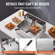 VEVOR Commercial Electric Deep Fryer 2500W 12L από ανοξείδωτο ατσάλι Αναβάθμιση 200°C