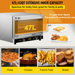 Επαγγελματικός φούρνος VEVOR, 47L/43Qt, Συμβατικός πάγκος φούρνου μισού μεγέθους, τοστιέρα 4 επιπέδων 1600W με μπροστινή γυάλινη πόρτα, ηλεκτρικός φούρνος ψησίματος με συρμάτινα γάντια κλιπ, 220V, ETL