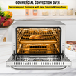 Επαγγελματικός φούρνος VEVOR, 66L/60Qt, Συμβατικός πάγκος φούρνου μισού μεγέθους, τοστιέρα 4 επιπέδων 2800W με μπροστινή γυάλινη πόρτα, Ηλεκτρικός φούρνος ψησίματος με συρμάτινα γάντια κλιπ, 220V, ETL
