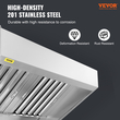 VEVOR Commercial Exhaust Hood, 6FT Food Truck Hood Exhaust, 201 Stainless Steel Concession Trailer Hood με 3 αποσπώμενο πλέγμα φίλτρου λαδιού σχήματος U, κουκούλα εξαερισμού ανθεκτικό στη σκουριά για εστιατόριο κουζίνας