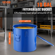 Κάδος λαδιού VEVOR Fryer Fryer Grease, 10 Gal Oil Disposal Caddy Carbon Steel Κάδος λαδιού φριτέζας με επίστρωση από σκουριά, Δοχείο μεταφοράς λαδιού με καπάκι, κλιπ κλειδώματος, σακούλα φίλτρου για φιλτράρισμα ζεστού μαγειρικού λαδιού, μπλε