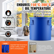 Κάδος λαδιού VEVOR Fryer Fryer Grease, 10 Gal Oil Disposal Caddy Carbon Steel Κάδος λαδιού φριτέζας με επίστρωση από σκουριά, Δοχείο μεταφοράς λαδιού με καπάκι, κλιπ κλειδώματος, σακούλα φίλτρου για φιλτράρισμα ζεστού μαγειρικού λαδιού, μπλε