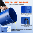 Κάδος λαδιού φριτέζας VEVOR, 8 Gal Oil Disposal Caddy Carbon Steel Κάδος λαδιού φριτέζας με επίστρωση από σκουριά, Δοχείο μεταφοράς λαδιού με καπάκι, κλιπ κλειδώματος, σακούλα φίλτρου για φιλτράρισμα ζεστού μαγειρικού λαδιού, μπλε