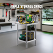 VEVOR Τραπέζι εργασίας 24 x 24 x 32 ίντσες NSF Τραπέζι εργασίας από ανοξείδωτο ατσάλι για επαγγελματική κουζίνα Prep πάγκος εργασίας 60X60X80cm με κάτω ράφι Τραπέζι εργασίας Silvery for Commercial Kitchen Restaurant