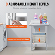 VEVOR Τραπέζι εργασίας 24 x 24 x 32 ίντσες NSF Τραπέζι εργασίας από ανοξείδωτο ατσάλι για επαγγελματική κουζίνα Prep πάγκος εργασίας 60X60X80cm με κάτω ράφι Τραπέζι εργασίας Silvery for Commercial Kitchen Restaurant